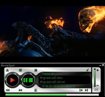 MovieSpot播放avi格式影片（地獄騎士）示範