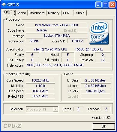 CPU-Z的詳細cpu資訊內容呈現