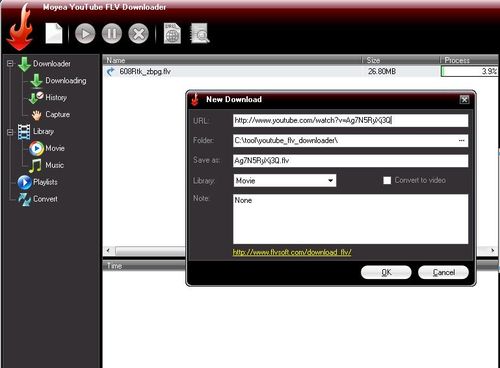 Moyea YouTube FLV Downloader的youtube影片下載步驟