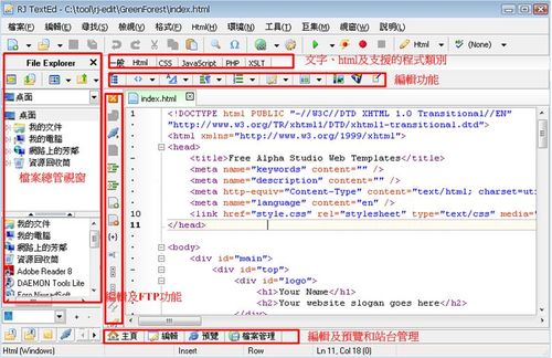 RJ TextEd html編輯器各項編輯功能